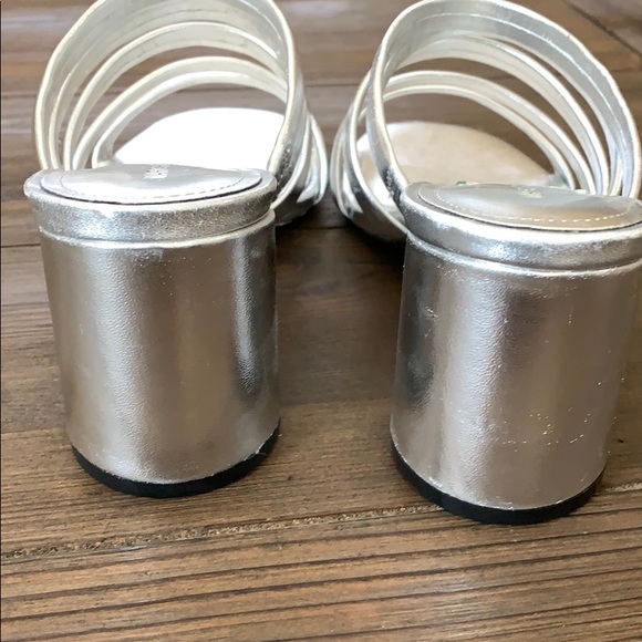 Marc Fisher Silver Chunky Heel Sandal - Picture 3 of 6